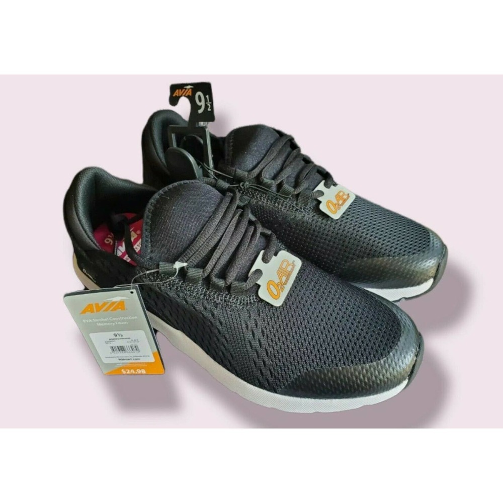 NWT Avia black mesh O2 sole/memory foam insole womens sneakers 9.5